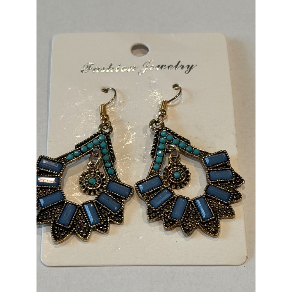Women's Set of 3 Pairs Pierced Earrings Boho Ethnic Colorful Unique Bohemian NEW